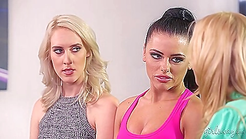 Big tit lesbians with two chicks