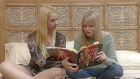 Two blondes lick each other pussy